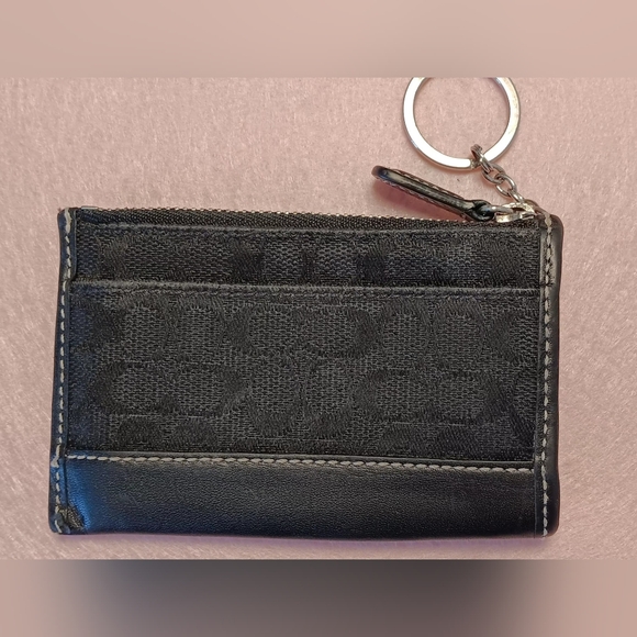 Coach Signature Horse & Carriage Mini Small Keychain Wallet Coin Purse Black - Picture 3 of 9